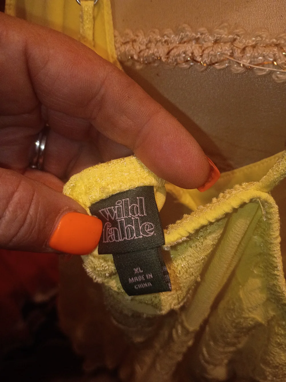 wild fable Yellow Lace Trim Sleep Cami